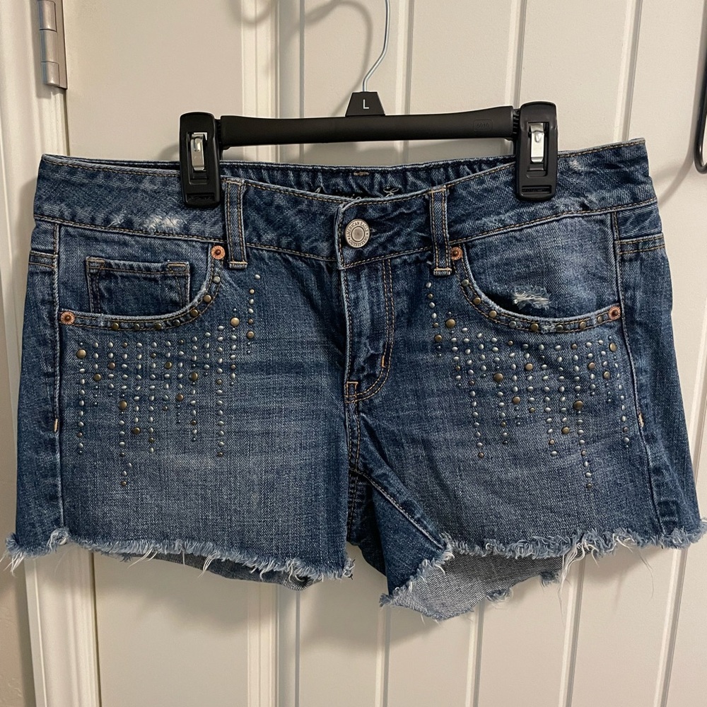 American Eagle embellished denim shorts